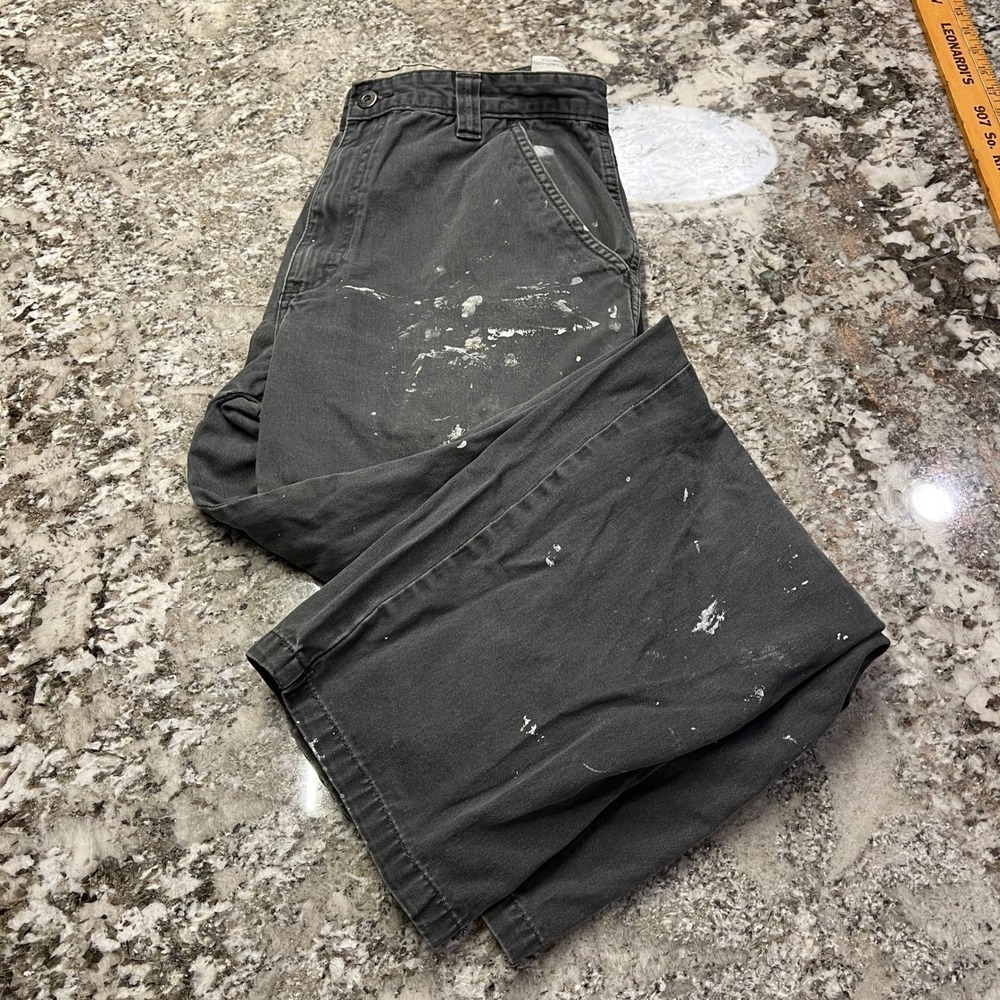 Vintage Wrangler Originals Distressed‎ Paint Splatter Cargo Pants Charcoal 32x34